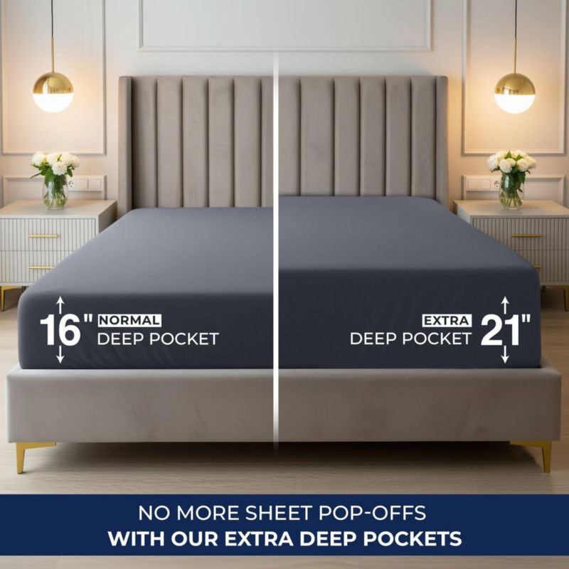Sábana Ajustable Utopia Bedding King California 41‑53 cm Gris