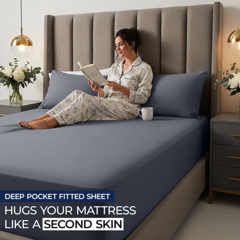 Sábana Ajustable Utopia Bedding King California 41‑53 cm Gris