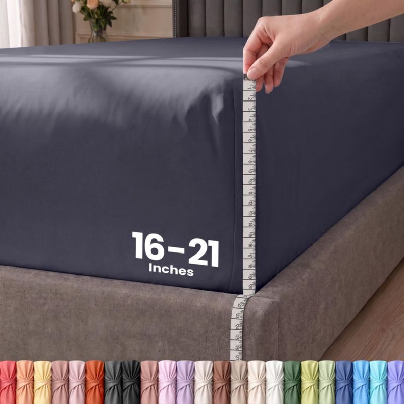 Sábana Ajustable Utopia Bedding King California 41‑53 cm Gris