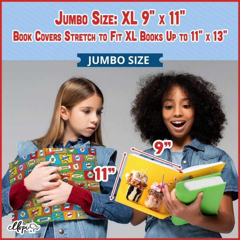 Funda elástica para libros ELLOPI azul marino 23 × 28 cm – 1 unidad