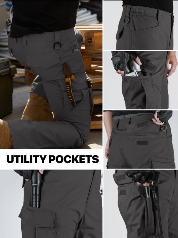 PANTALONES FREE SOLDIER gris 34W x 30L resistentes al agua