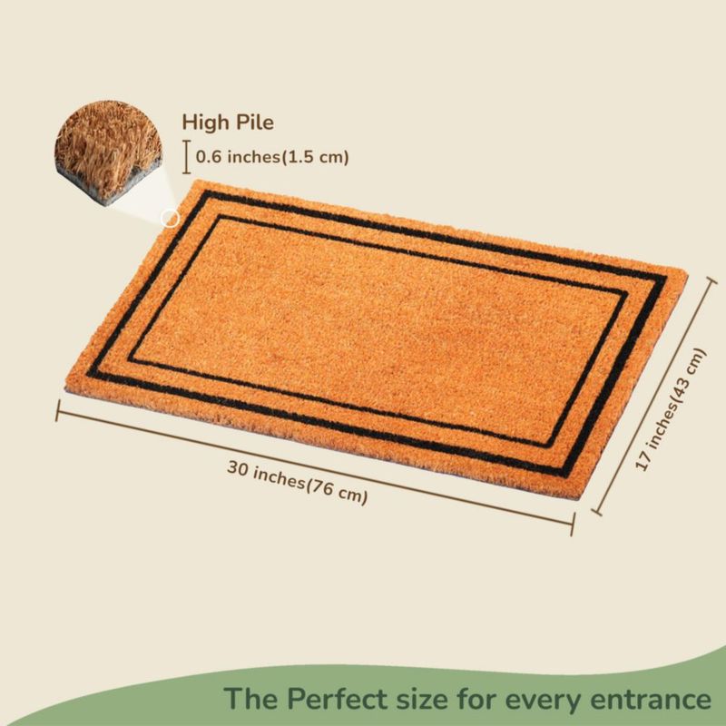 Alfombra Eco Living de fibra de coco 76 × 43 × 2 cm color beige