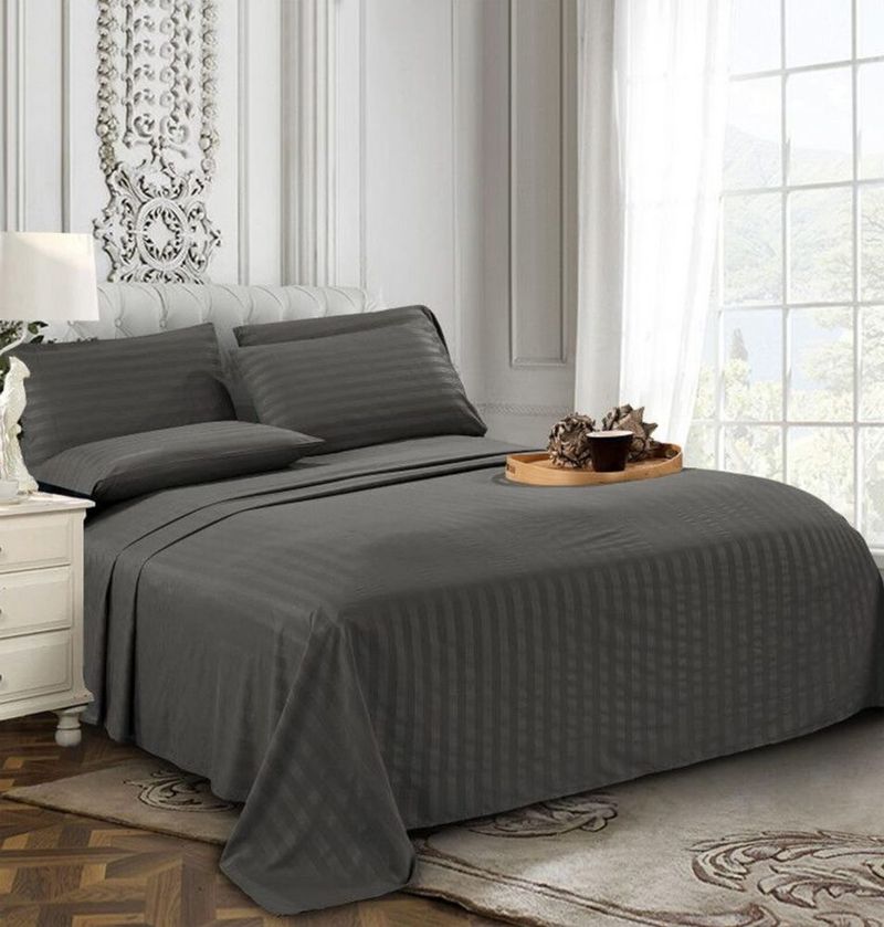 Juego de sábanas Elegant Comfort King gris de 6 piezas 1500 hilos