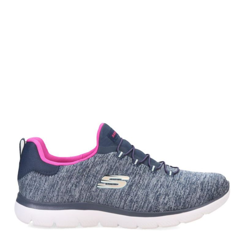 Zapatilla Skechers Summits-Quick Getaway para mujer azul marino y rosa intenso