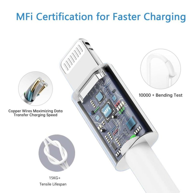 Cargador Vagavo Pack 3 USB‑C con cable Lightning de 3 m
