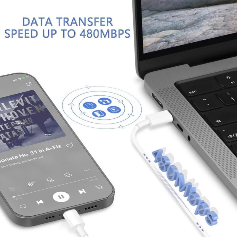 Cargador Vagavo Pack 3 USB‑C con cable Lightning de 3 m