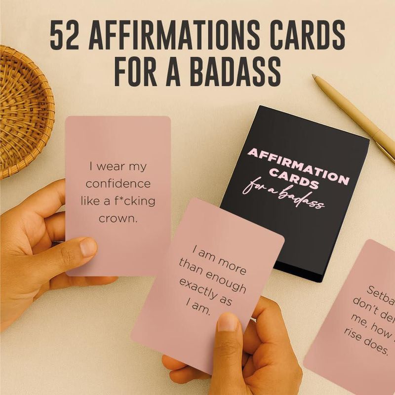Juego de 52 cartas de afirmación Astralux – Motivación diaria