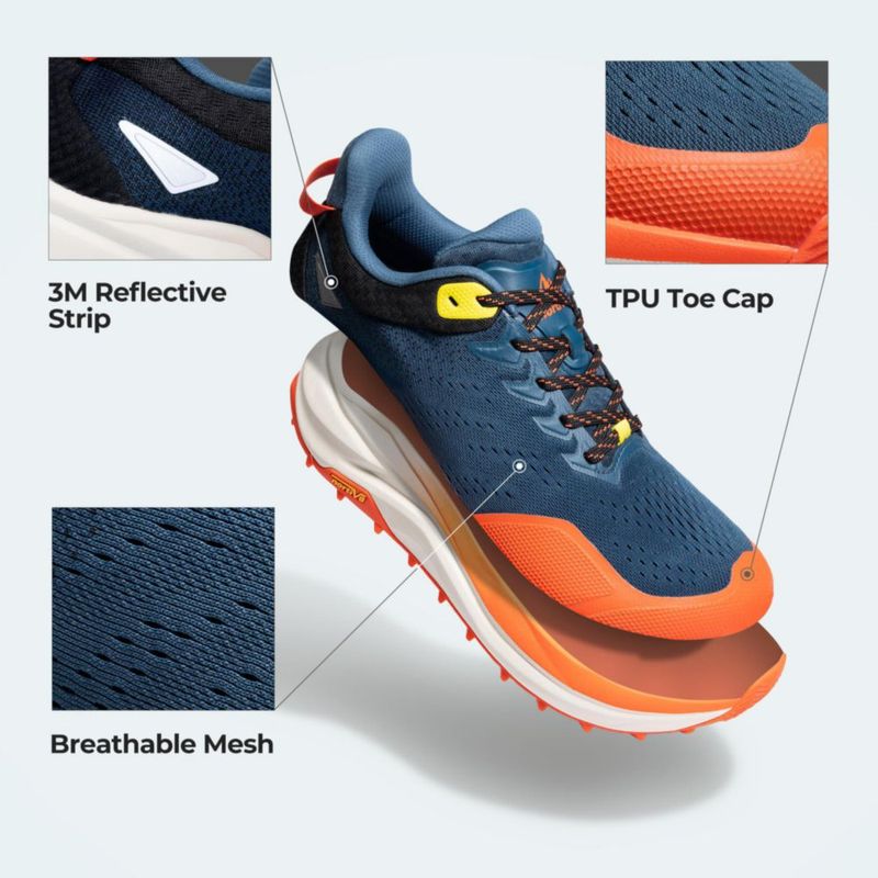 Zapatillas de Trail Running NORTIV 8 Azul/Naranja Talla 10