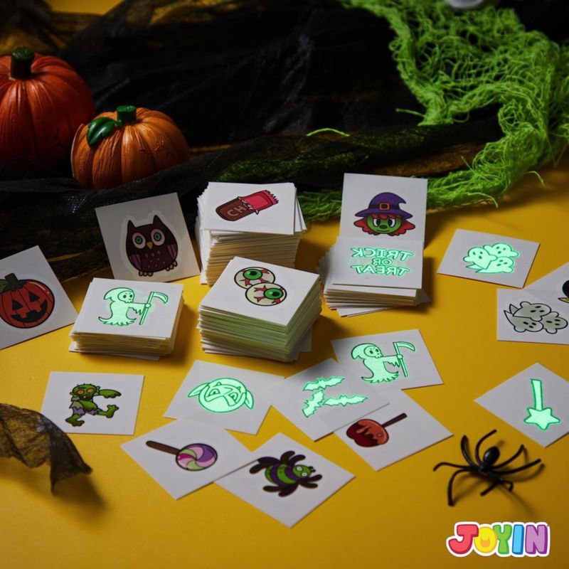 Tatuajes temporales JOYIN 306 uds Halloween que brillan en la oscuridad