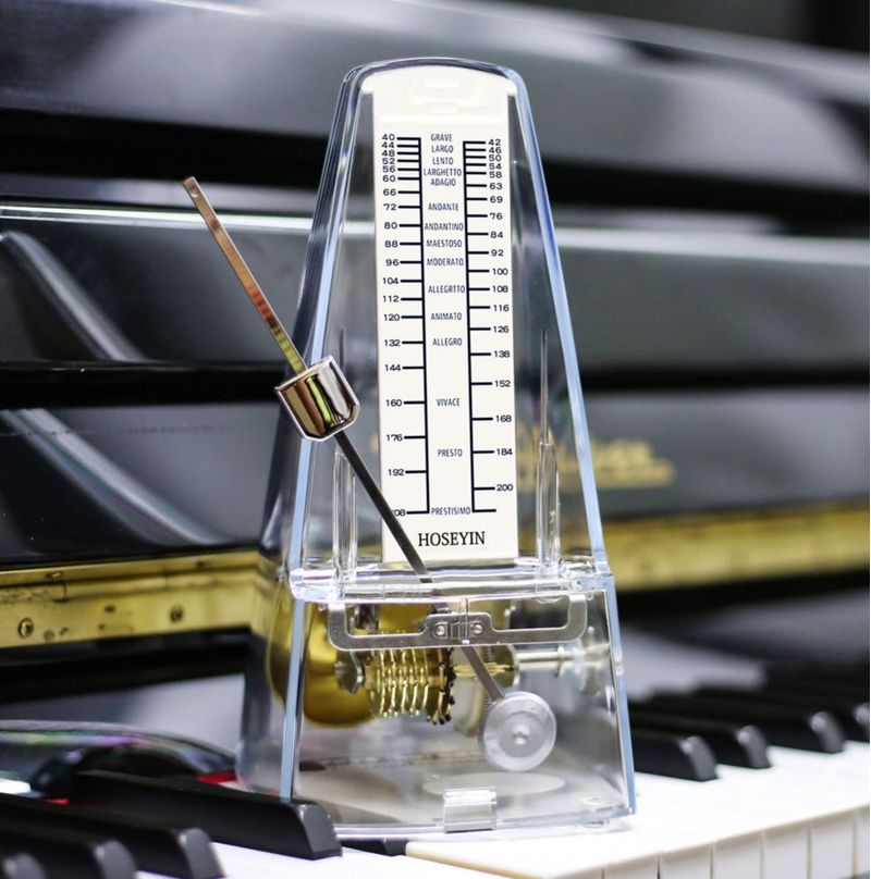 Metrónomo Universal HOSEYIN para Piano Guitarra y Violín – Transparente