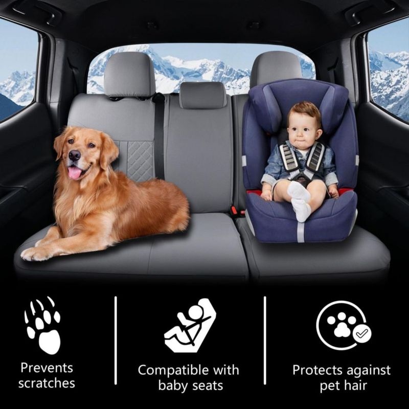 Fundas de asiento Truckiipa para Toyota Tacoma 2005-2015 impermeables color gris