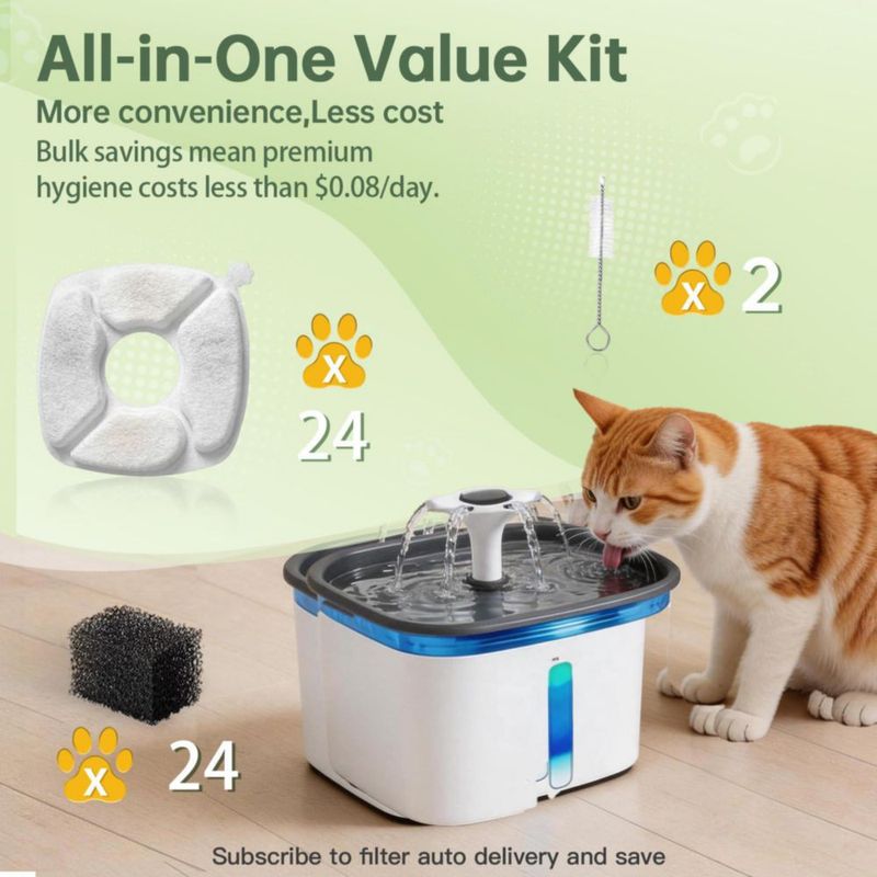 Filtro Bengor Pack de 24 unidades para fuente de agua para gatos 2 L/28 L/4 L