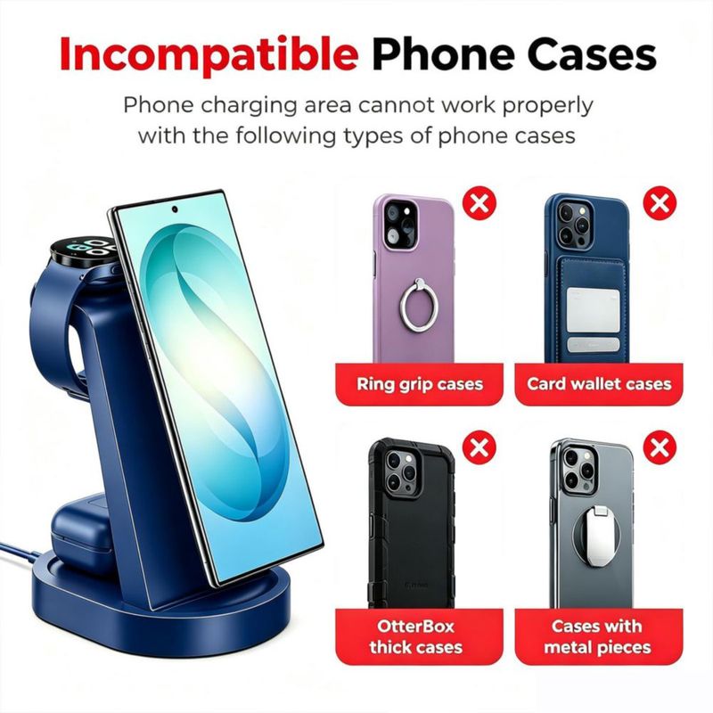 Cargador inalámbrico Lopuian 3 en 1 para Samsung