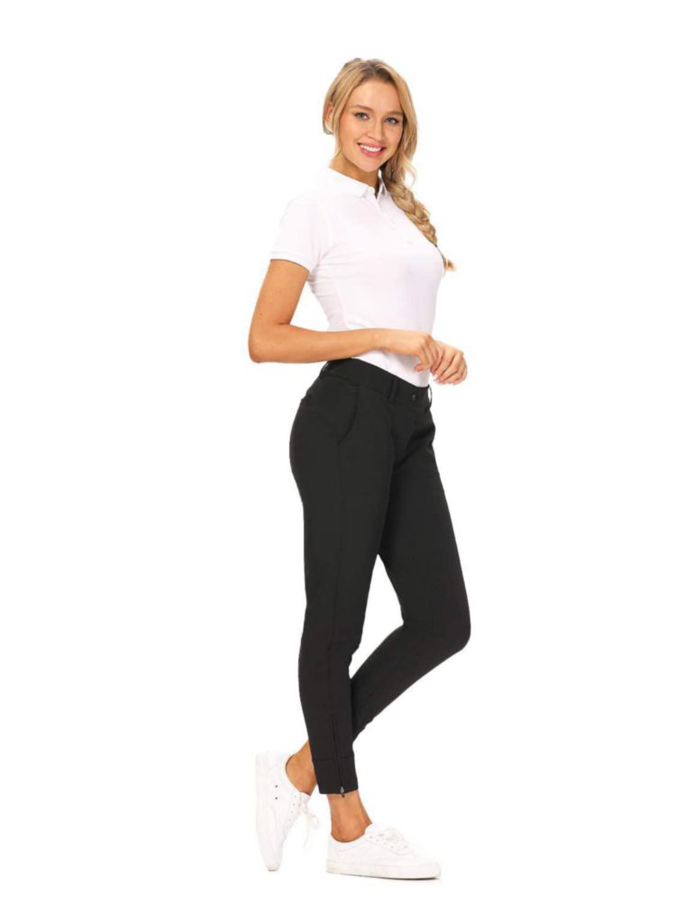 Pantalones Hiverlay Golf de Secado Rápido Entallado Recto Negro - Talla L