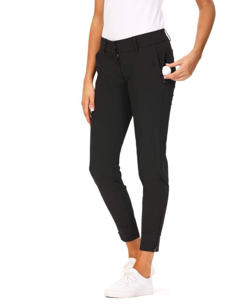 Pantalones Hiverlay Golf de Secado Rápido Entallado Recto Negro - Talla L