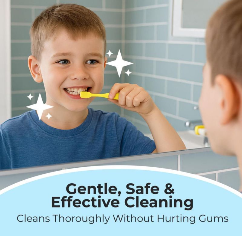Cepillo de dientes Trueocity Kids 2-4 años Suave Juego de 3 (Amarillo Naranja Rosa)