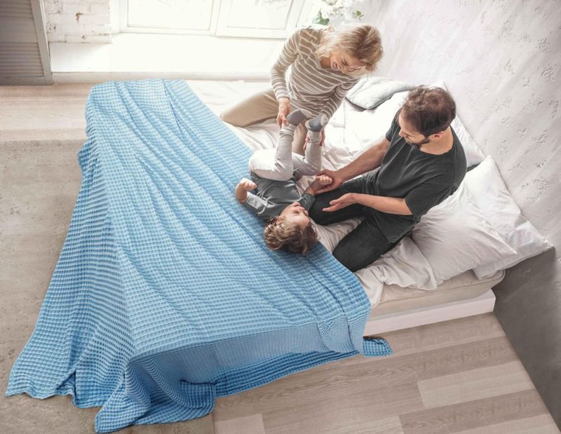 Manta Utopia Bedding Queen 229 × 229 cm Azul Celeste
