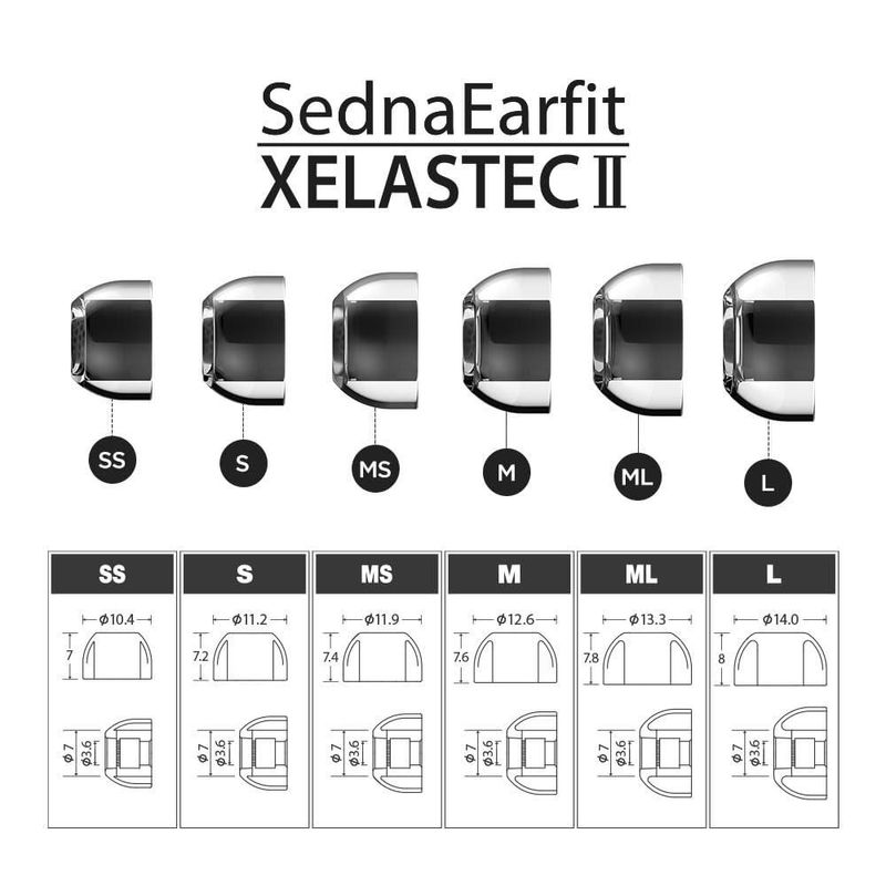 Puntas para auriculares AZLA XELASTEC 2 (MS-M-ML) TPE