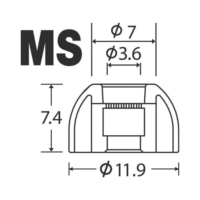Puntas para auriculares AZLA XELASTEC 2 (MS-M-ML) TPE