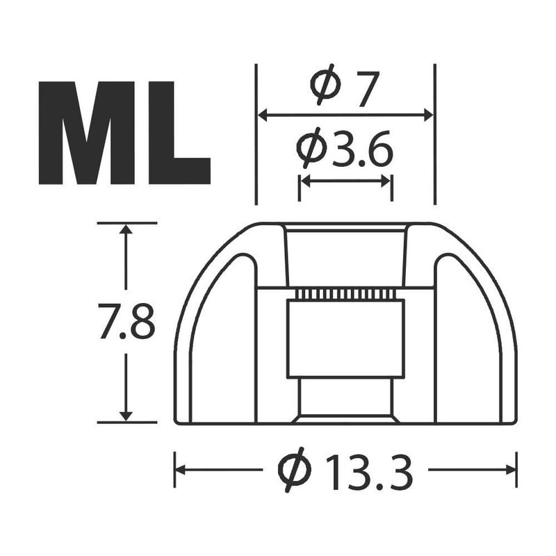 Puntas para auriculares AZLA XELASTEC 2 (MS-M-ML) TPE