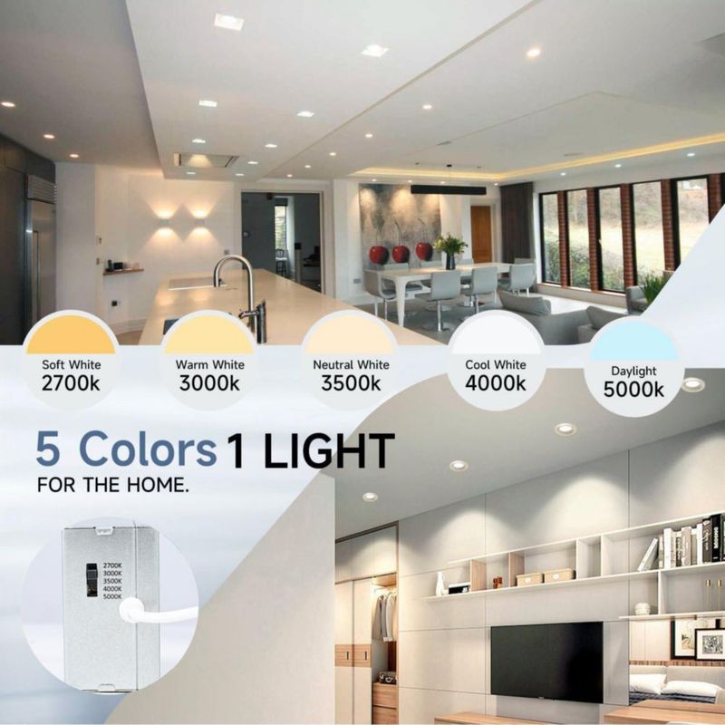 Luz LED empotrada ZYC 75 cm pack de 10 negra y regulable