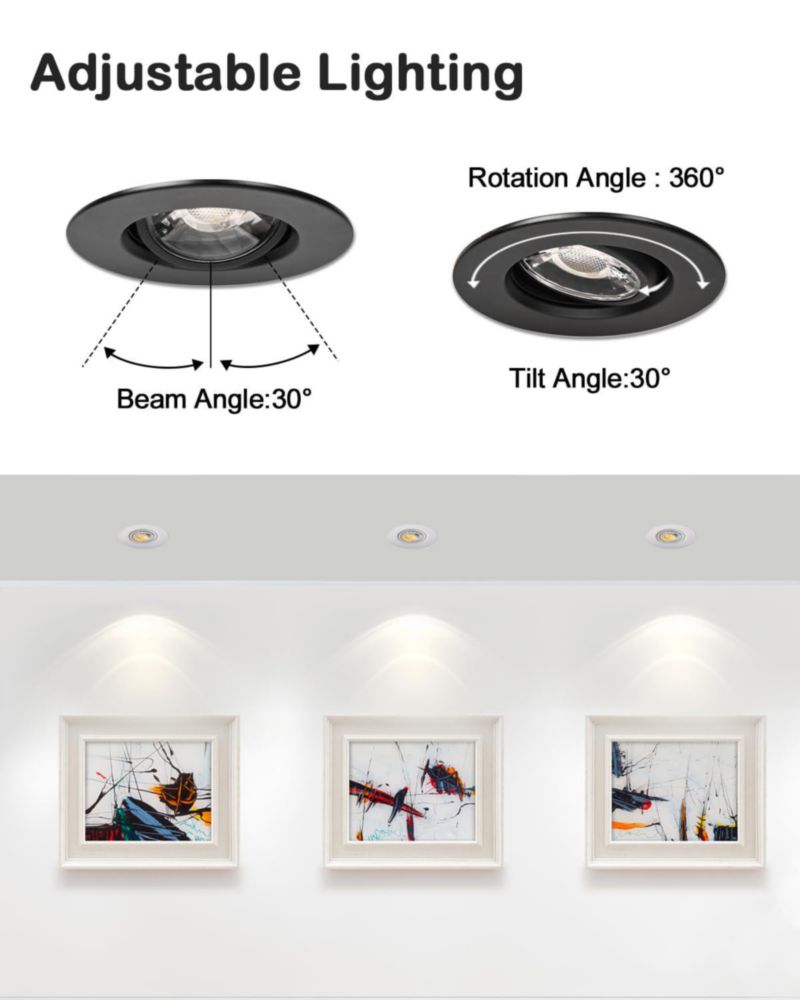 Luz LED empotrada ZYC 75 cm pack de 10 negra y regulable