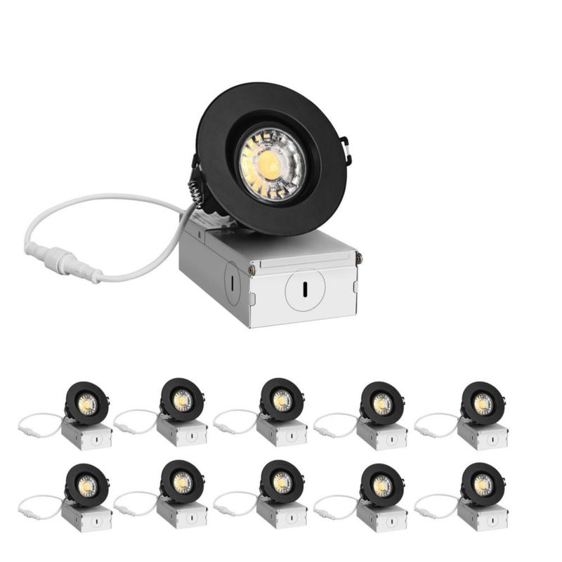 Luz LED empotrada ZYC 75 cm pack de 10 negra y regulable