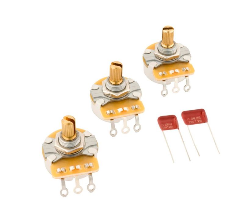 Kit de potenciómetros Fender de 3 piezas 250 kΩ con eje dividido