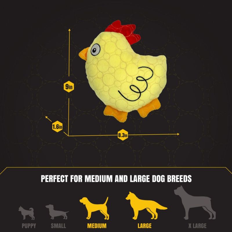 Juguete para perro Bite Force Pollo amarillo con silbato