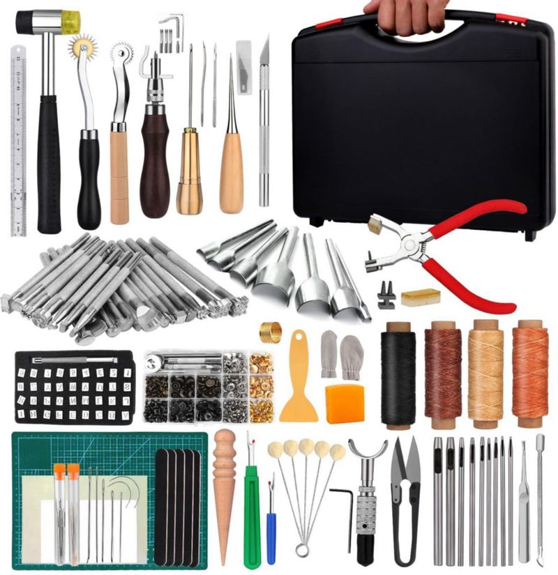 Set de Herramientas de Costura BAGERLA – Kit de Cuero de 273 Piezas