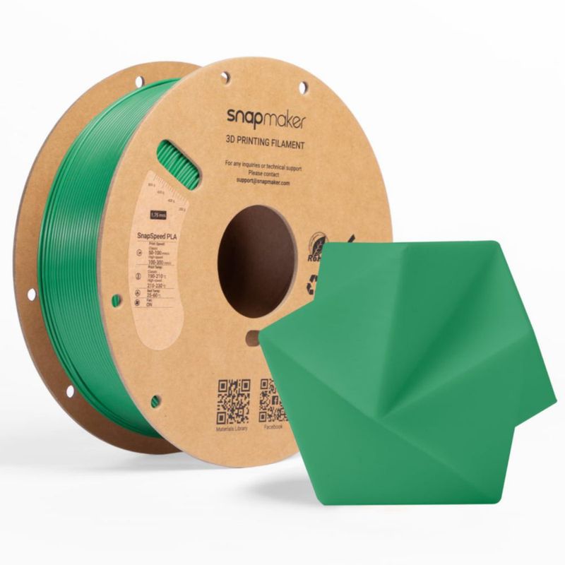 Filamento PLA Snapmaker 175 mm 1 kg (22 lb) Verde