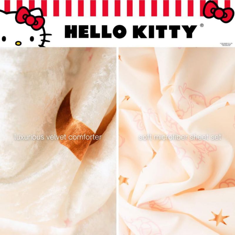 Juego de ropa de cama Franco Individual Hello Kitty de terciopelo 5 piezas