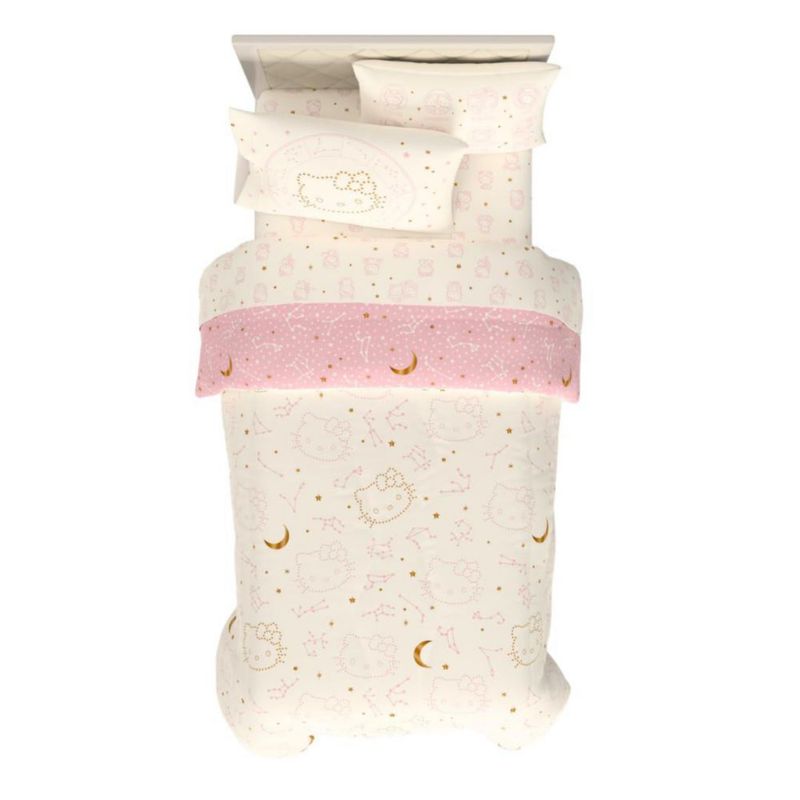 Juego de ropa de cama Franco Individual Hello Kitty de terciopelo 5 piezas