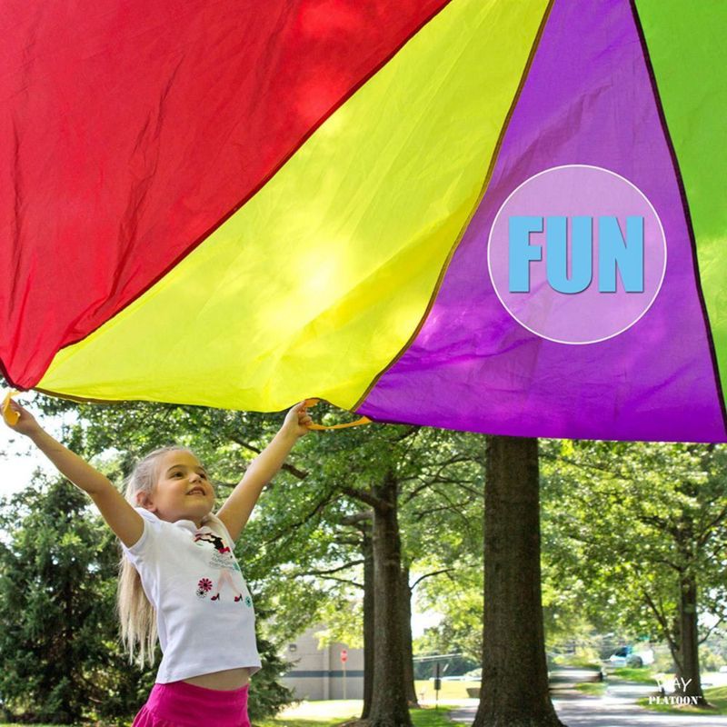 Juguete de paracaídas Play Platoon Rainbow de 3 m con 10 asas para niños