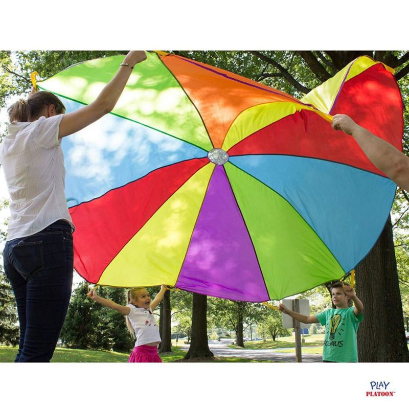 Juguete de paracaídas Play Platoon Rainbow de 3 m con 10 asas para niños
