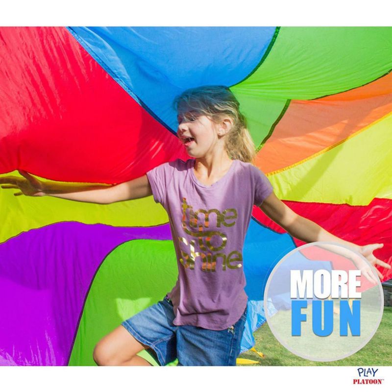 Juguete de paracaídas Play Platoon Rainbow de 3 m con 10 asas para niños