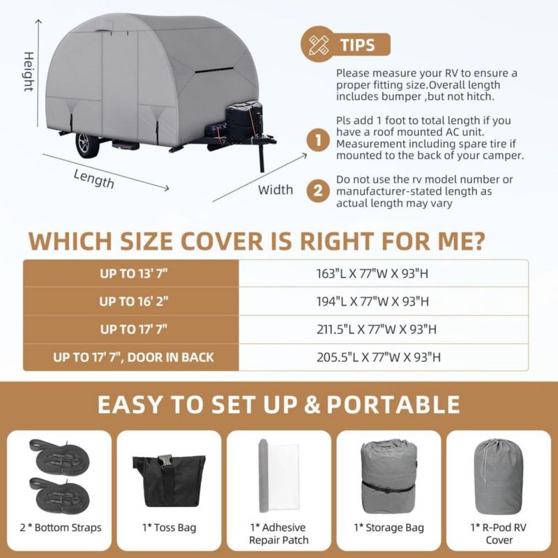 Funda para Autocaravana R‑Pod Leader Accessories 416 cm (hasta 414 m)