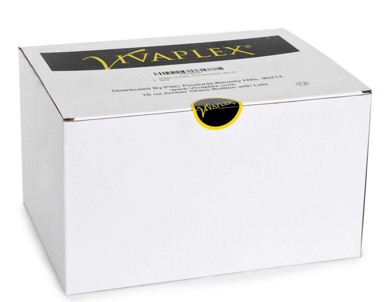 Botellas Vivaplex 473 ml Ámbar Pack de 12 con Tapas