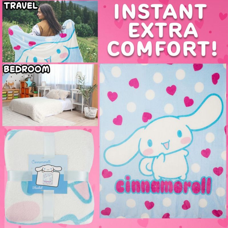 Manta Hello Kitty 150 cm Cinnamoroll de felpa