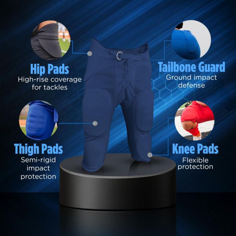 Pantalones de fútbol americano Sports Unlimited para adulto azul marino acolchados