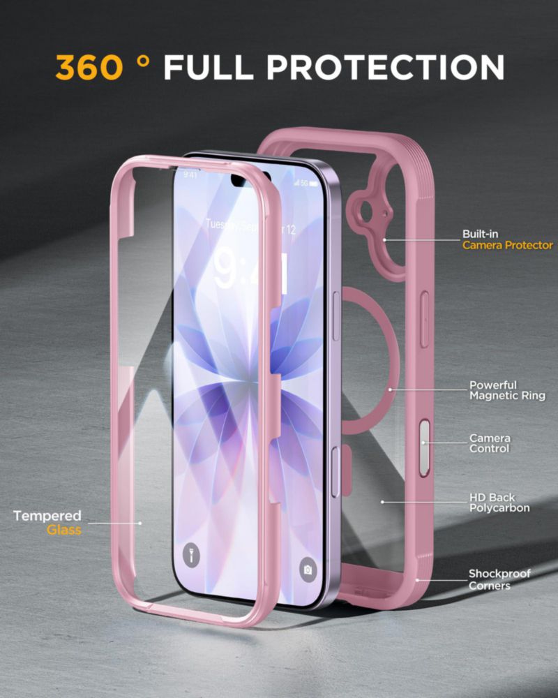 Funda Miracase MagSafe para iPhone 17 de 63" color púrpura