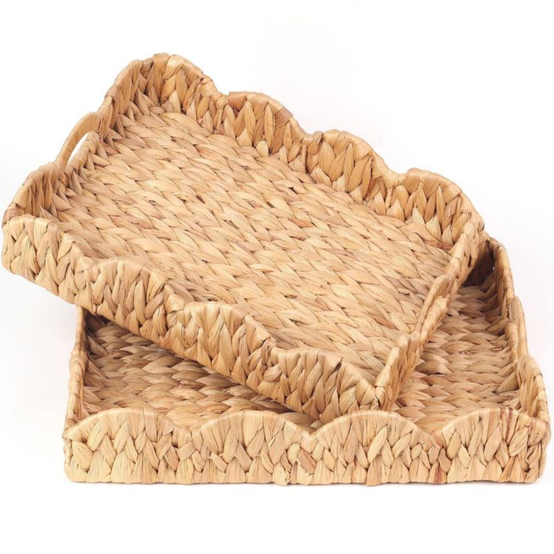 Bandeja LASIDO 43x33x8 cm de junco de agua - Pack de 2