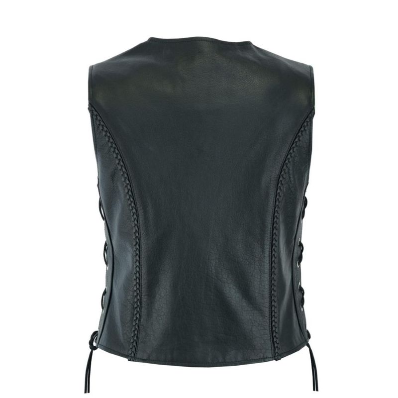 Chaleco de Cuero Leatherick 3XL Negro (Con Trenza)