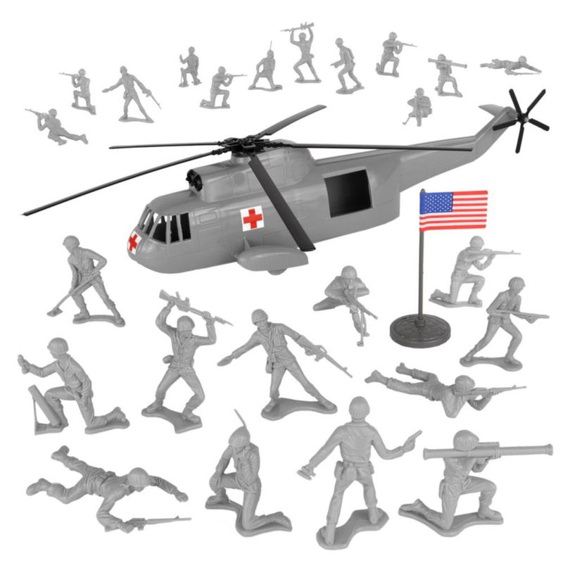 Set de juego Army Men Tim Mee Toy 33 cm gris 26 piezas