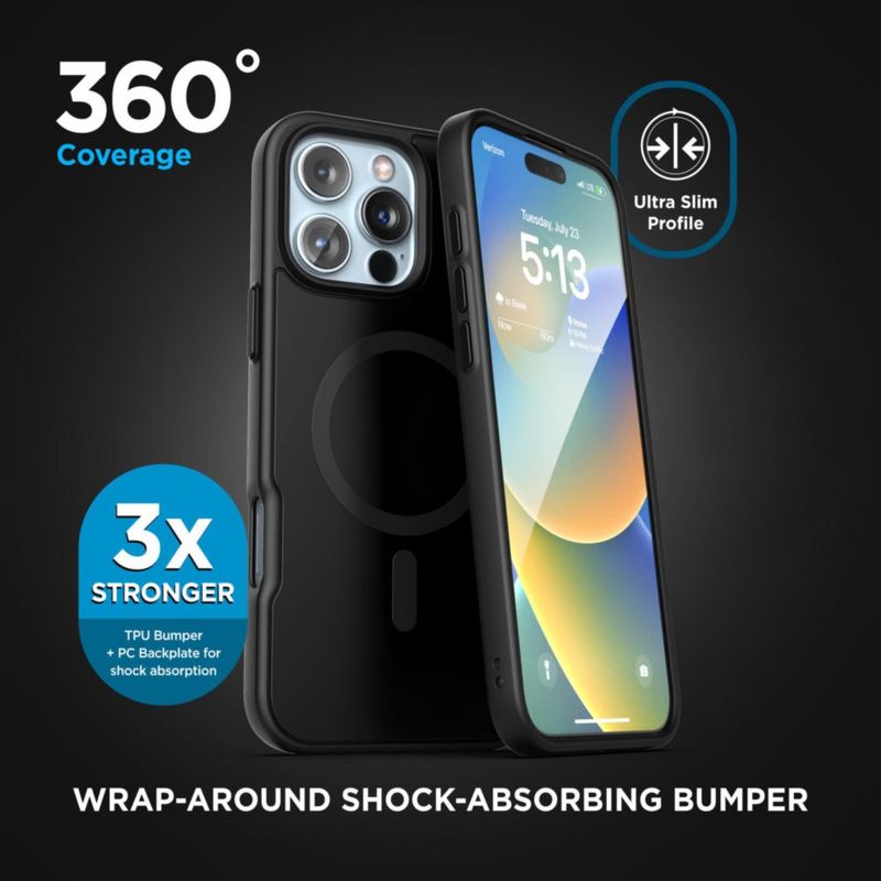 Funda con porta de cinturón ENCASED para iPhone 16 Pro Max MagSafe Negro Mate