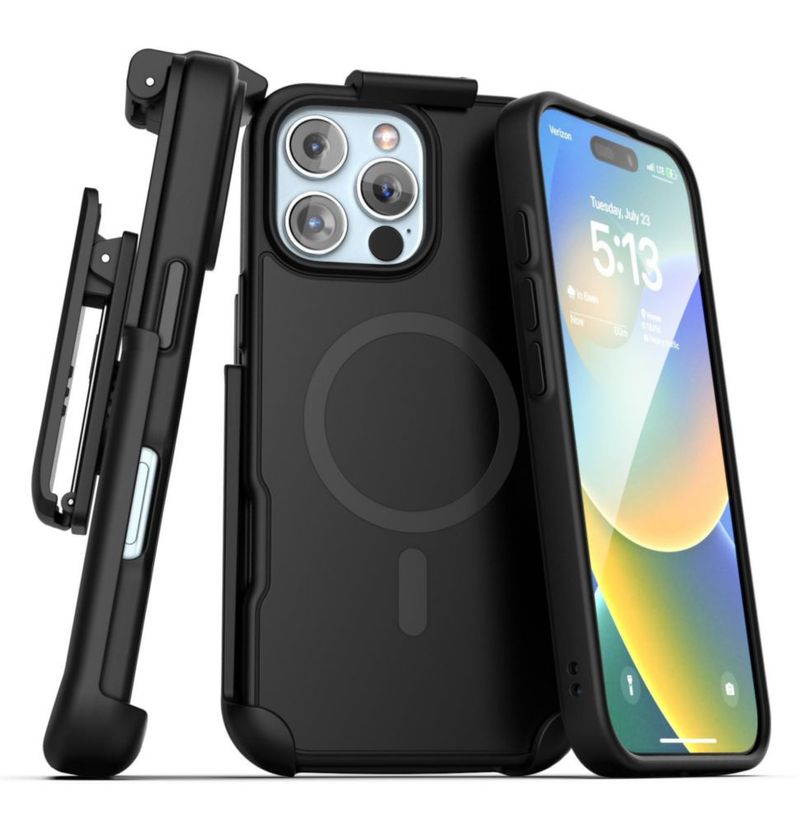 Funda con porta de cinturón ENCASED para iPhone 16 Pro Max MagSafe Negro Mate