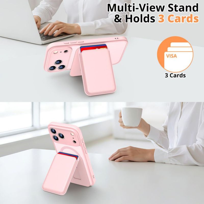 Funda Homstect con billetera MagSafe para iPhone 17 Pro Max y iPhone 18 Pro Max – Rosa