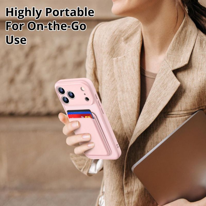 Funda Homstect con billetera MagSafe para iPhone 17 Pro Max y iPhone 18 Pro Max – Rosa