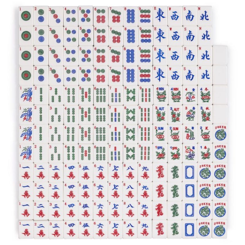 Juego de Mahjong Yellow Mountain Imports Diseño Celadón Koi