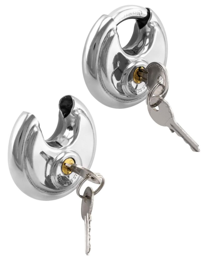 Candado de disco QWORK 7 cm 3/8" con pestillo de acero